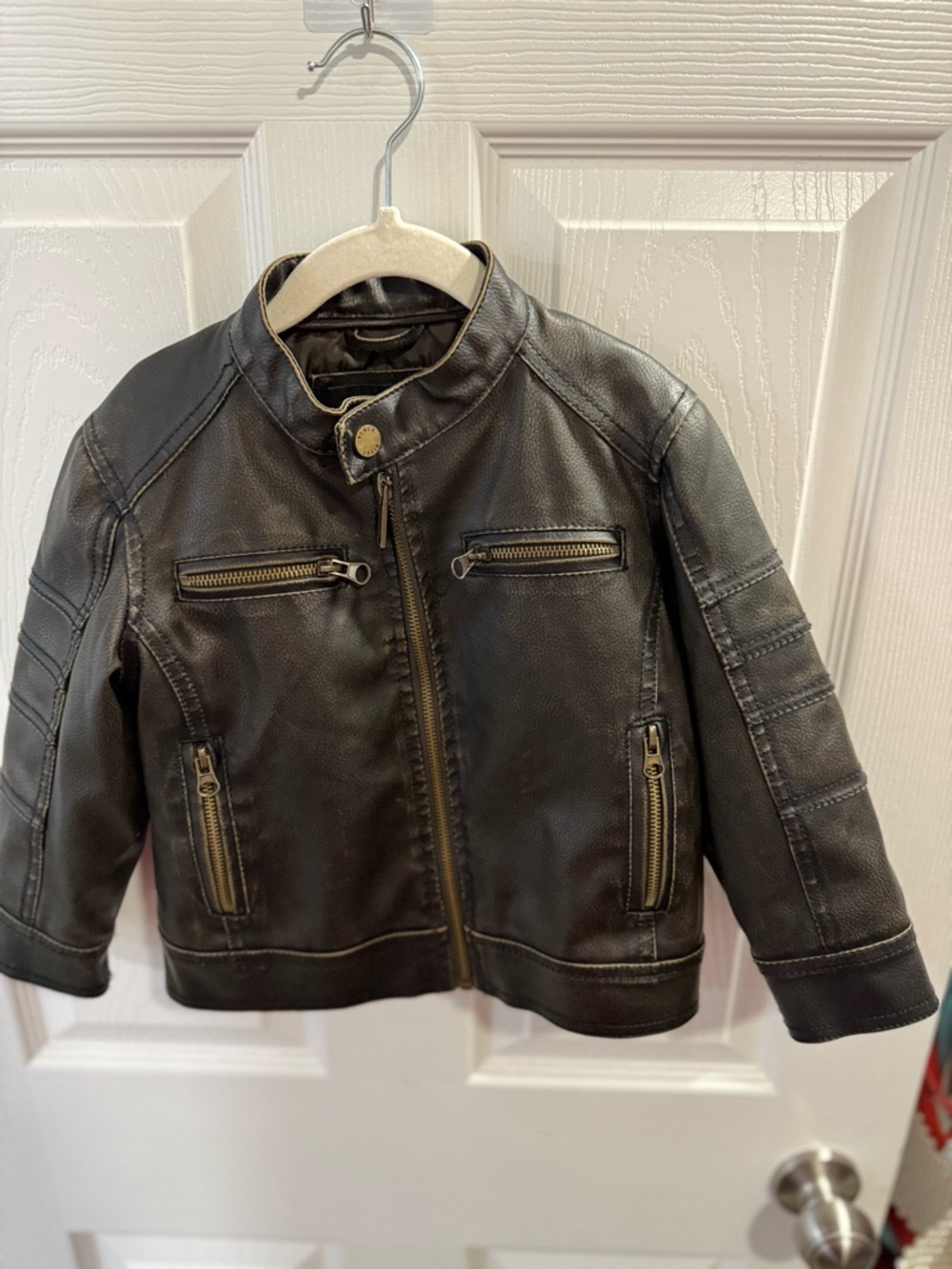 Black Rivet Kids Black Faux Leather Biker Jacket